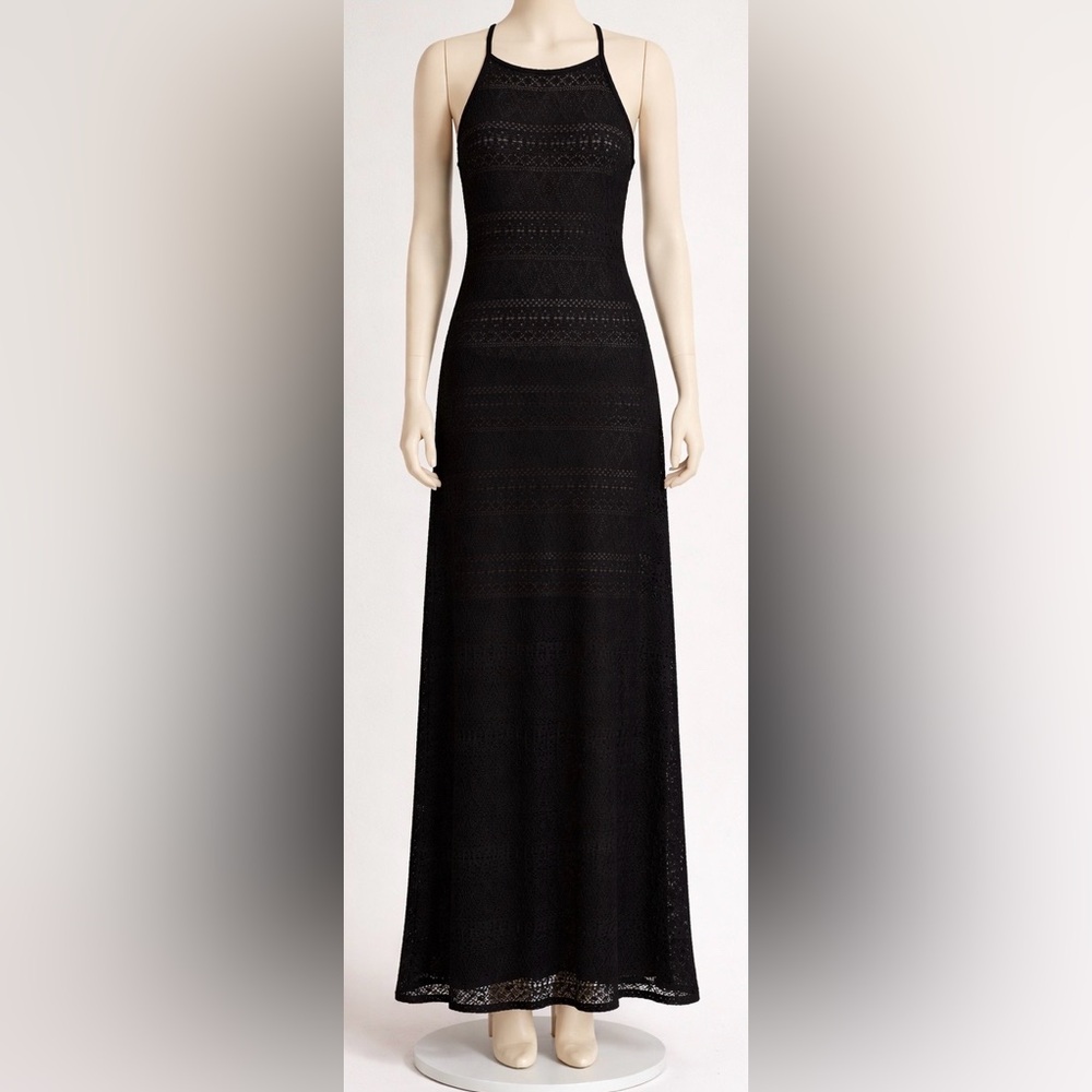 Black Crochet Maxi Dress